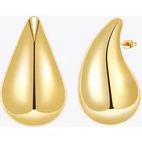 Aretes De Mujer Glossy Big Size Stud Earrings For Women Stainless Steel Gold Color In Earings Fashion Jewelry E231516