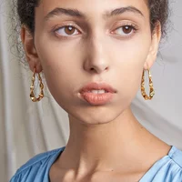 Trendy Raindrops Pendientes Hoop Earrings For Women Gold Color Piercing Earring Fashion Jewelry 2025 Gift E211273