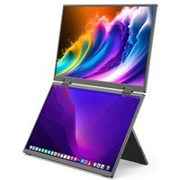 MINIX SF15 Fold faltbarer tragbarer Monitor zweifacher IPSBildschirm 156 Zoll 1920 x 1080 HDR 178° Betrachtungswinkel eingebaute Lautsprecher