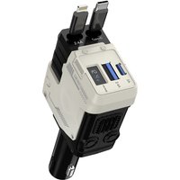 A1 66W 4 in 1 Car Phone Charger with Retractable Cable White