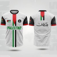 Palestine Football Jersey T Shirts Summer Fashion Short Sleeve Palestinian Flag 3D Print Tshirt Casual O Neck Loose Men Tee Tops 3XL gray