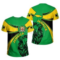 Tessffel Jamaica Lion Emblem Summer New Fashion 3D Print Tops Tee Tshirt Men Women Short Sleeve T shirt Streetwear Style-4 2XL black