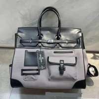 Large Capacity Platinum Bag New Trendy Men's And Women's Bag Large Handbag Travel Canvas Bag Travel Bag 46x24x37cm
