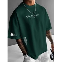 Summer New Men's Casual Loose Short Sleeved Round Neck T-shirt Boston 1997 Printed Pattern Outdoor Fitness Polyester Fiber Top 5XL black