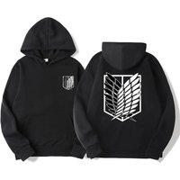 Attack on Titan Men's Hoodie Anime Hoodies Men Women Streetwear Pullover Harajuku Shingeki no Kyojin Hoodies Sweatshirt Clothes 3XL black
