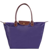 New Nylon Beach Tote Bag Fashion Womens Handbag Tote Oxford Shoulder Bags Female Waterproof Dumplings Folding Shopping Bag 2024 M purple