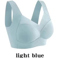 Sexy Top Seamless Bra Plus Size Backless Bras Push Up Women Wireless Bralette Woman Underwear Sports Unwired Bra Without Frame XL(50-60kg) light blue