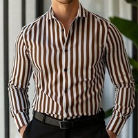 Men's Formal Shirt Striped Shirt Button Up Collar Shirt Long Sleeved Shirt Comfortable Soft Top 6XL gray