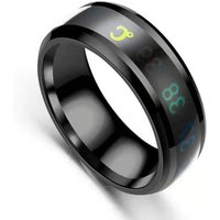 Joom 5 couleurs anneau de température en acier titane humeur émotion sentiment intelligent anneaux sensibles à la température pour femmes hommes bijoux imperméables 8 noir