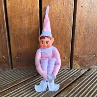 Festive Elf Plush Figure With Soft Material For Kids And Family Celebrations Pink Girl brown