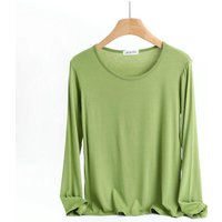 Spring Summer Modal Bottoming Tshirt Long sleeves thin Mask T-shirts Solid color O-Neck Base Tee Tops Plus size undershirt 6XL beige
