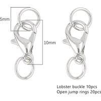 Joom 10Pcs Alloy Lobster Clasp Jump Rings For Bracelet Necklace Chains DIY Jewelry Making Findings Supplies 10mm silver