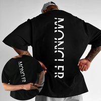 2025 Y2K Summer Fashion Luxury Brand 100% Cotton T-shirt Super Large Size Plain Weave Round Neck Men's and Women's Short Sleeves 2XL black