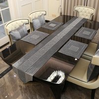 Bieżnik na stół jadalny Boże Narodzenie Nowoczesny Elegancki Luksusowy Ślubny Flanelowy Bieżnik na stół z frędzlami Na Imprezę Dekoracja domu tablerun
