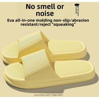 Women Summer Concise EVA Slippers Men Soft Home Slides Couples Bathroom Non-slip Sandals Adults Comfortable Outdoor Beach Shoes 36-37 yellow