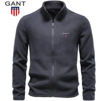 Gant 2026 Autumn and Winter Men's Fleece Soft Shell Jacket Plus Men's Zipper Sweatshirt XL black
