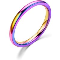 Joom Smooth Stainless Steel Couple Rings Simple Glossy Finger Ring Wedding Band Men Women Party Fashion Rings Jewelry Gift 5 multicolour