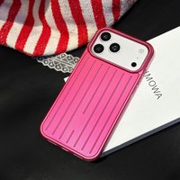 Luxury Aluminum Alloy 3D Corrugated Stripe Back Luggage Phone Cases for IPhone 18 Pro Max 17 16 15 14 Bumper Shockproof Protection Cover Cover iPhone 15 Pro