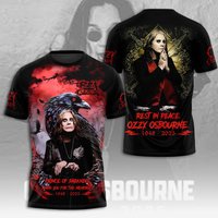 Hot Rock Ozzy Band 3D Printed T-shirt for Men and Women, Round-neck Hip Hop Short-sleeved Sport T-shirt, Men's Clothing 6XL gray