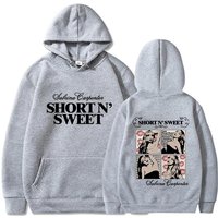 Sabrina Carpenter Short N' Sweet Hoodie Men Streetwear Aesthetic Casual Hoodies Unisex Autumn Winter Harajuku Hooded Sweatshirts XL grey