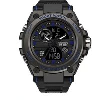 New Sport Relogio Men's Watch Waterproof Military Men's Watches Multifunctional With Dual Display Luminous gray