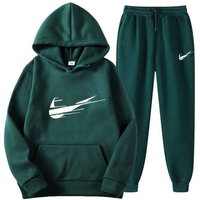 Men Women Fleece Hoodie Set Long Sleeve Top Jogger Pants Winter Warm Casual Sport Outfit XXXL