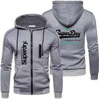 Men's Printed Fleece Hoodie and Sweatshirt Set by SUPERDRY XXL gray