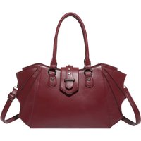 Women Bat Wing Vegan Leather Tote Bag Large Capacity Gothic Shoulder Handbag Retro Casual Work Shopping Purse One Size red