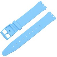 Ultra-thin Watch Band for Swatch Skin Strap Replacement Pin Buckle 16mm Silicone Rubber Wristband Red Navy Black White Watchband light blue