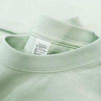 320g Heavy Solid Color Men's Crewneck T-Shirt: Opaque, American Style, Loose Fit, Short Sleeve, Summer Wear XXXL (200-220 lbs) mint green