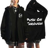 Rock Band Twenty One Pilots Vintage Zippered Hoodie Men Women Sweatshirt Casual Long Sleeve Streetwear Zipper 3XL white