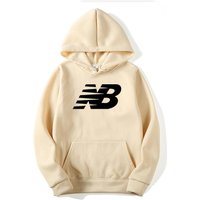 Men's Women's Letter NB Hoodie Spring Autumn Casual Fashion Long Sleeve Hoodies Loose Comfortable Warm Sports Hoodies L khaki