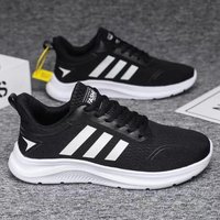 Spring and Summer Ultra-light Running Sneakers Mesh Breathable Sports Shoes Versatile Couple Casual Shoes 39 black
