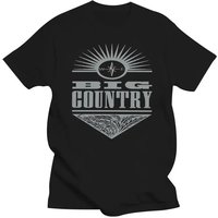 Big Country Band Logo T-Shirt for Men Women, Retro Post Punk Rock Graphic Tee, Oversized Polyester Musician Top Streetwear 3XL black