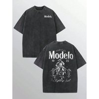 Modelo Cerveza 1925 Anniversary Vintage Graphic Print Cotton T Shirts for Men 2025 Summer Streetwear Short Sleeve Tees Casual 6XL white