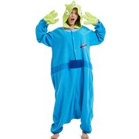 Men One-Piece Pajama Anime Kigurumi Plus Size Onesie For Adults Halloween Full Body Pyjama Cartoon Cosplay Costume XL blue