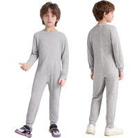 Unisex Kids All Day Jumpsuit Cotton Adaptive Clothing with Back Zipper for Special Needs Comfort 7-8 Years grey