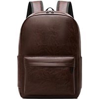 PU Business Men Backpack Student Large Capacity Schoolbag brown