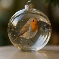 Natures Birds Crystal Glass Christmas Tree Ornament Set With Plastic Material For Holiday Decor Sparrow brown