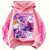 KPop Demon Hunters Huntrix Hoodie Kids Clothes Princess Girls Clothing Fashion Boys Clothes Spring Autumn Sweatshirt Child Tops 160 pink