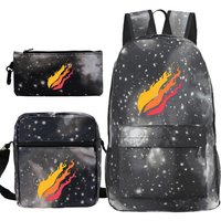 Prestonplayz Backpack Casual Student School Bag Small Shoulder Bag Pencil Case Three-Piece Set three-piece set
