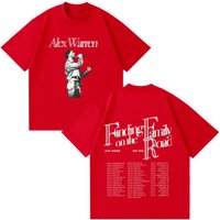 Alex Warren 2026 Tour Graphic Merch T Shirts Unisex Unisex Fashion Vintage Tshirts Short Sleeve Cotton Loose Gothic Punk T Shirts M red