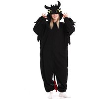 Toothless Onesies For Christmas Dragon Pajama Black White Anime Kigurumi Women One-Piece Clothes Men Cute Outfit Zipper Jumpsuit S(( fit 145-155cm) black