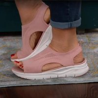 35-45 Plus Size Women's Shoes Summer 2024 Comfort Casual Sport Sandals Women Beach Wedge Sandals Women Platform Sandals Roman Sandals 39 pink