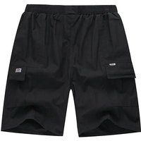 Middle-aged and Elderly Men's Shorts Loose Casual Five-point Pants Straight-leg Pants XXL black
