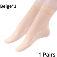 Joom Enjoy 28% Discount on Womens Ultrathin Cotton Silk Short Socks Beige