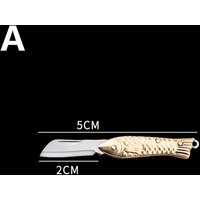 1PC Brass Miniature Keychain Folding Knife Mini Tool Pocket Knife Stainless Steel A