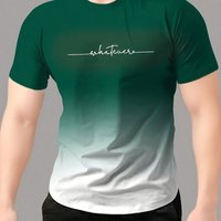 Summer Men's T-shirt Gradient Style Pattern Print Men's Comfortable Fashion T-shirt Short sleeved Quick Drying Large Clothing Top 4XL gray