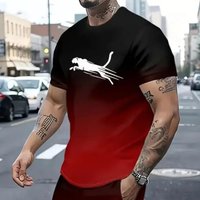 Animal T-Shirts For Men 3d Print T-Shirt Mens Sports T-Shirt Street Fashion Short Sleeve Tee Shirts Loose Oversized Men Clothing 5XL black