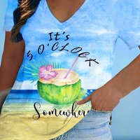 Plus Size Graphic & Letter Print T-Shirt, Casual Short Sleeve Top For Spring & Summer, Women's Plus Size Clothing 7XL white